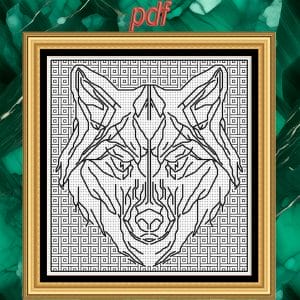 Cross stitch pattern The White Wolf
