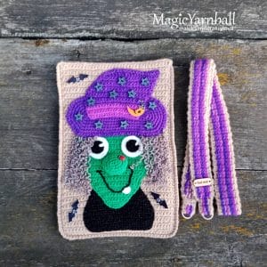 Witch packaging gift bag, applique Halloween crochet pattern, Instant Digital, PDF, magicyarnball
