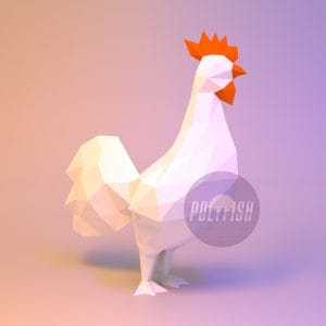 DIY Rooster template Papercraft PDF