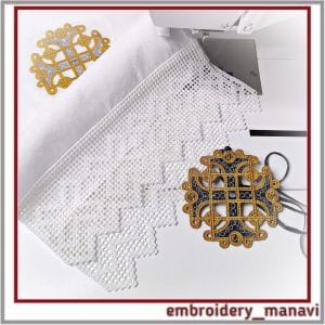 Set_FSL_cross_ Pendant_embroidery_designs_lace_insert_traditional_on_fabric_Lace_Filet_border