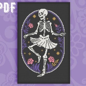 Cross stitch pattern Dancing Skeleton
