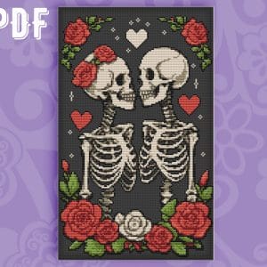Cross stitch pattern Skeletons Hasanlu Lovers