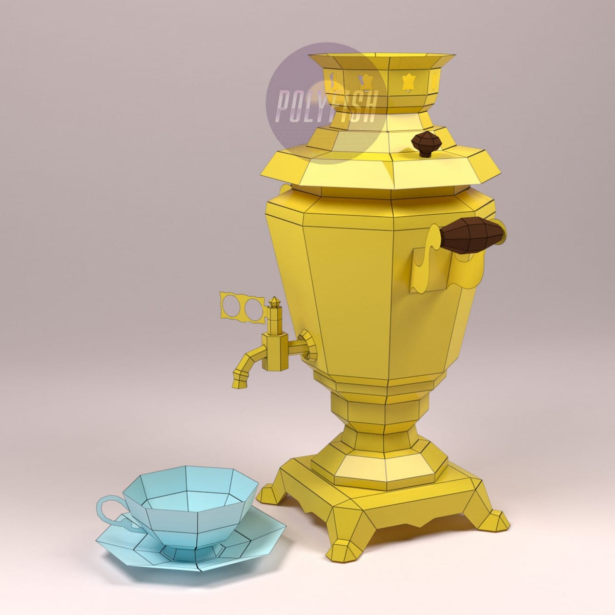DIY Russian Samovar template Papercraft PDF 1 DIY Russian Samovar template Papercraft PDF
