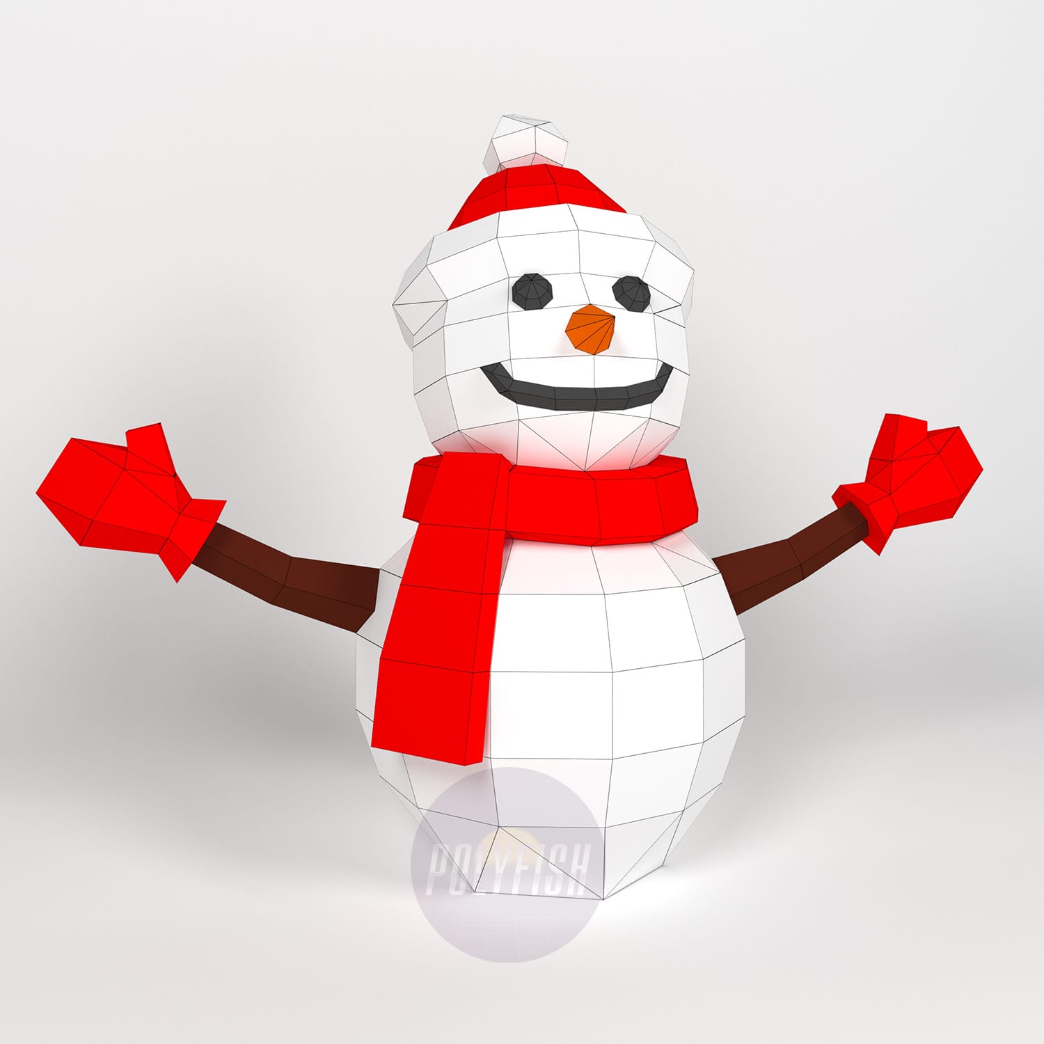 DIY Snowman #1 template Papercraft PDF 1 DIY Snowman #1 template Papercraft PDF