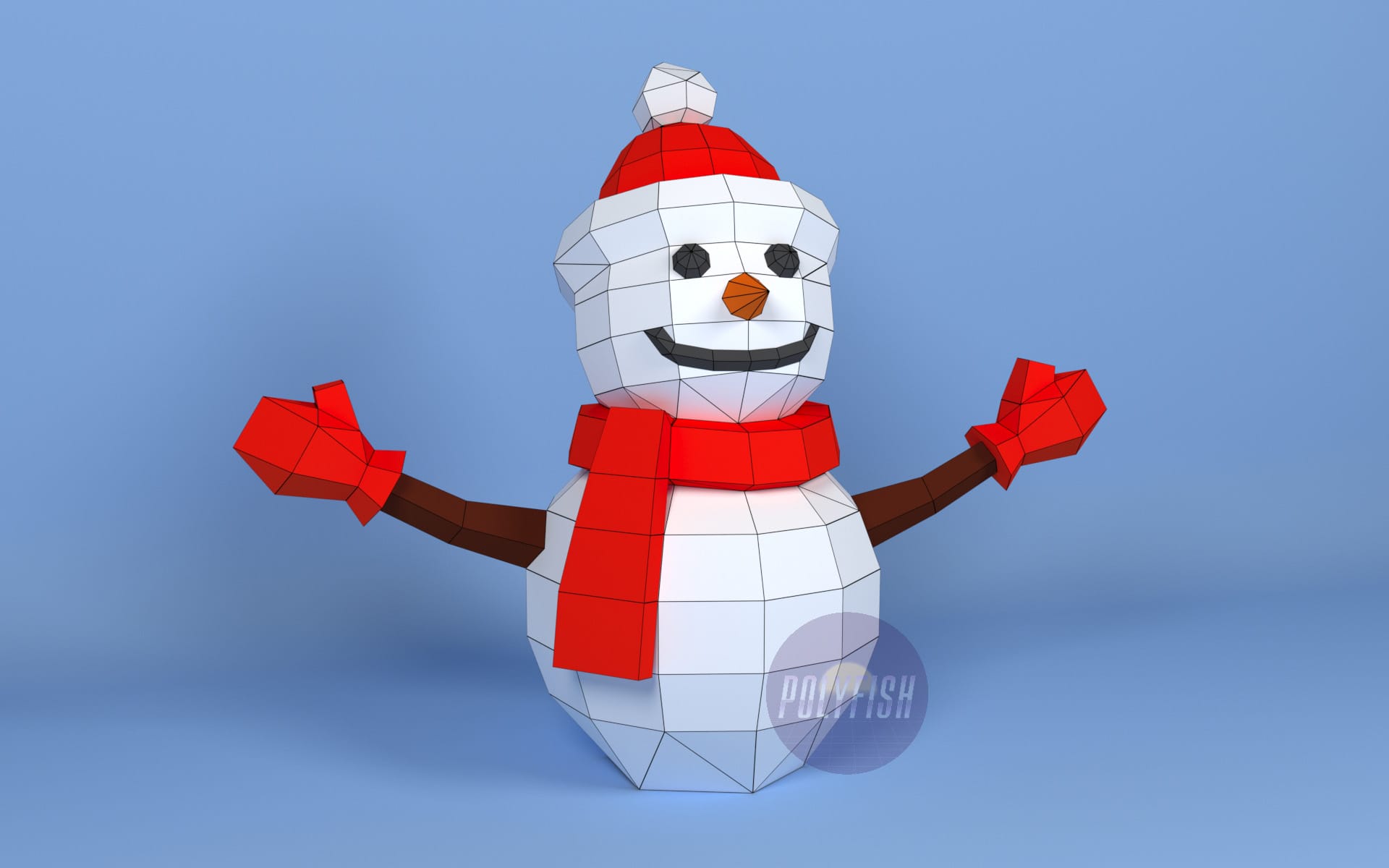 DIY Snowman #1 template Papercraft PDF 2 DIY Snowman #1 template Papercraft PDF - Image 2