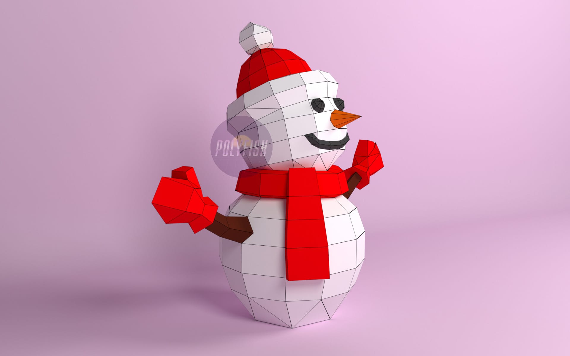 DIY Snowman #1 template Papercraft PDF 3 DIY Snowman #1 template Papercraft PDF - Image 3