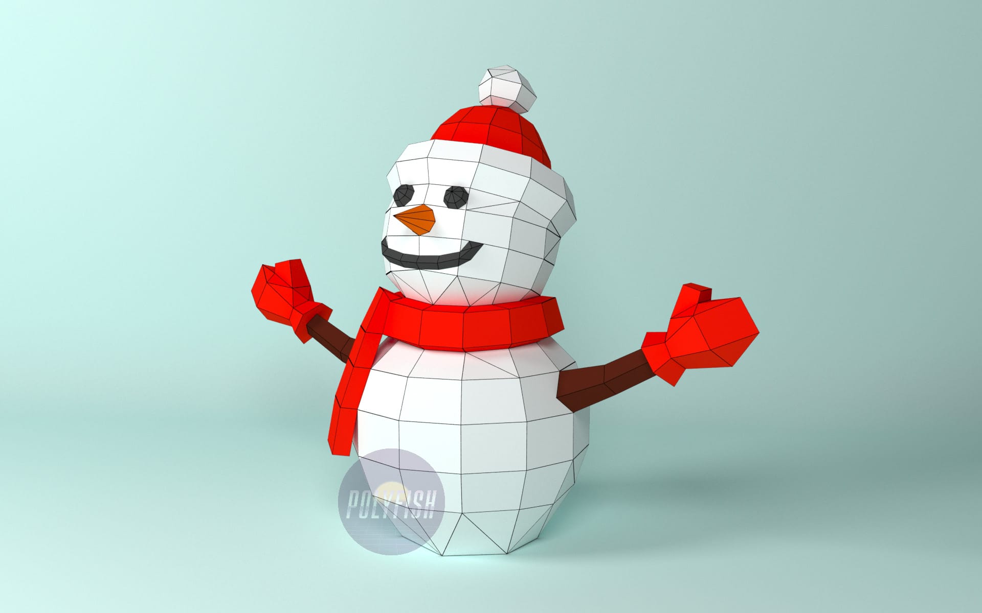 DIY Snowman #1 template Papercraft PDF 4 DIY Snowman #1 template Papercraft PDF - Image 4