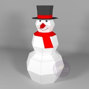 DIY Snowman #2 template Papercraft PDF