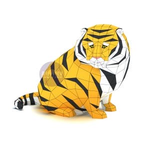 DIY Fat Sad Tiger template Papercraft PDF