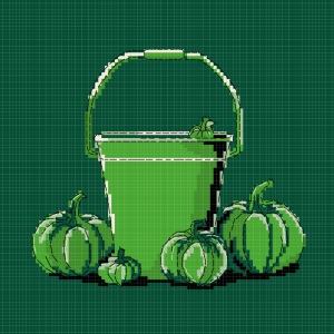 Pumpkins in green