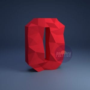 DIY Polygonal Digit 0 template Papercraft PDF