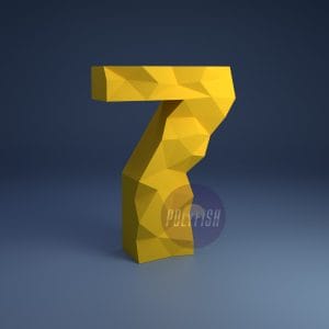 DIY Polygonal Digit 7 template Papercraft PDF