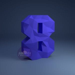 DIY Polygonal Digit 8 template Papercraft PDF