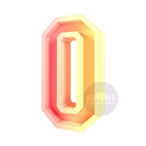 DIY Digit 0 with a Notch for Flowers or Balloons template Papercraft PDF
