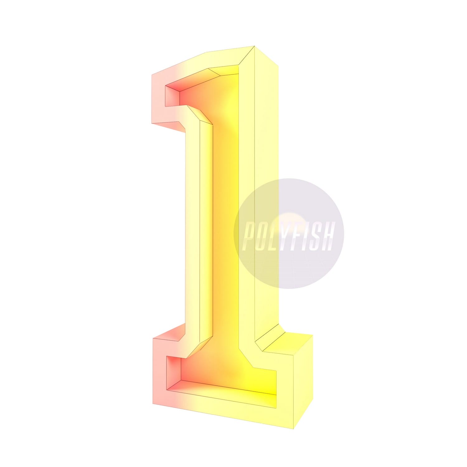 DIY Digit 1 with a Notch for Flowers or Balloons template PDF 1 DIY Digit 1 with a Notch for Flowers or Balloons template PDF