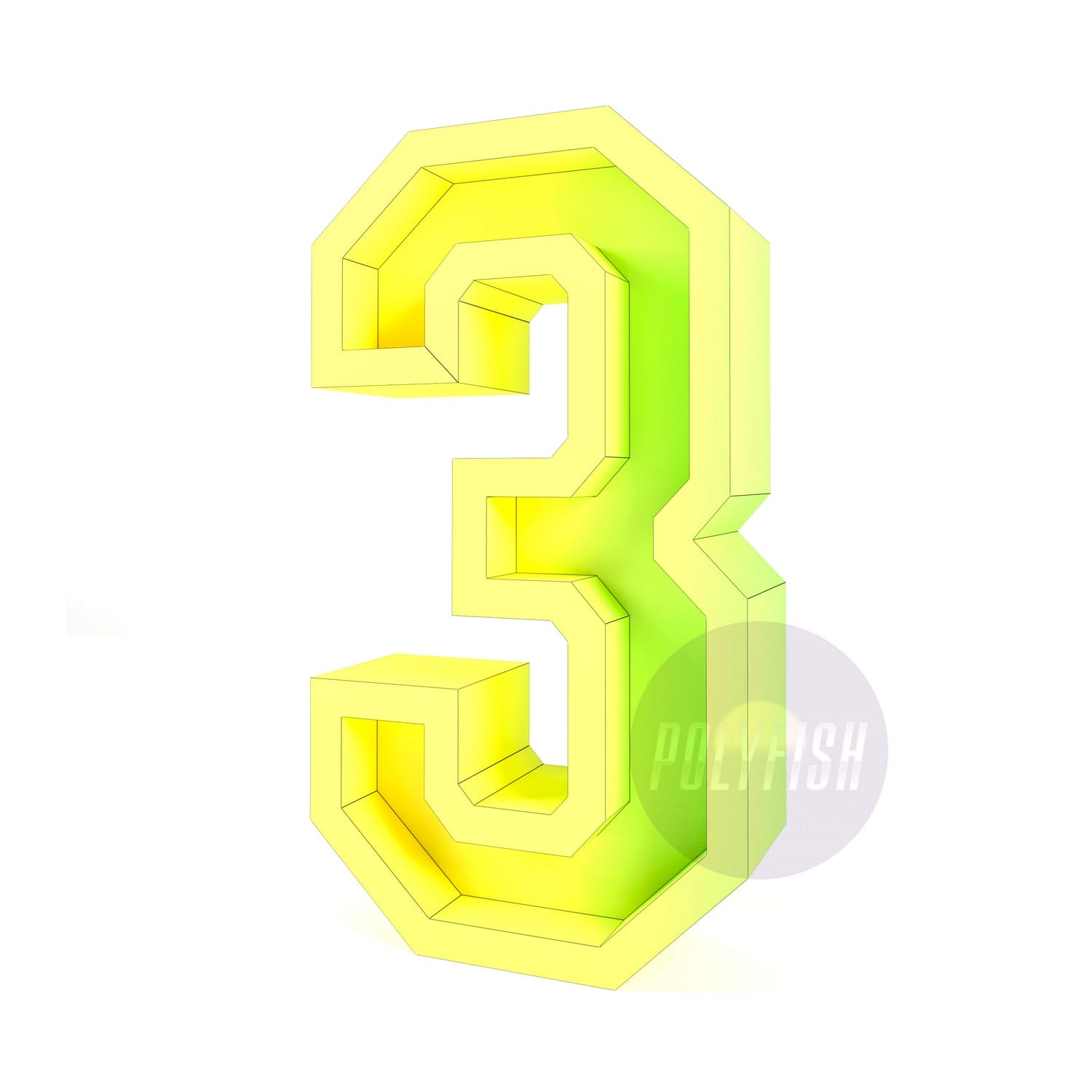 DIY Digit 3 with a Notch for Flowers or Balloons template PDF 1 DIY Digit 3 with a Notch for Flowers or Balloons template PDF
