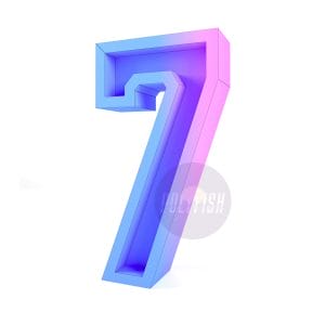 DIY Digit 7 with a Notch for Flowers or Balloons template Papercraft PDF