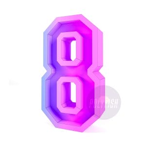 DIY Digit 8 with a Notch for Flowers or Balloons template Papercraft PDF