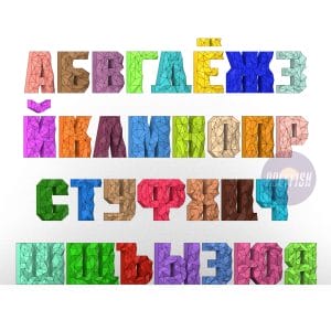 DIY Polygonal Russian Alphabet template Papercraft PDF