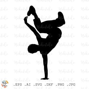 Dancing People Silhouette Svg Breakdancing Cricut