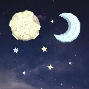 DIY Time of day: Night template Papercraft PDF