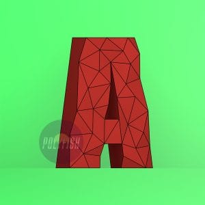 DIY Polygonal Letter A template Papercraft PDF