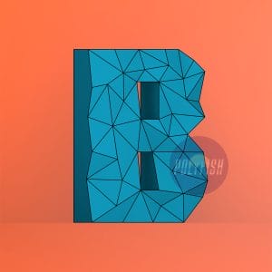 DIY Polygonal Letter B template Papercraft PDF