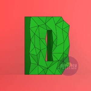 DIY Polygonal Letter D template Papercraft PDF