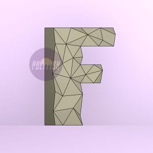 DIY Polygonal Letter F template Papercraft PDF
