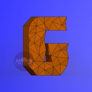 DIY Polygonal Letter G template Papercraft PDF