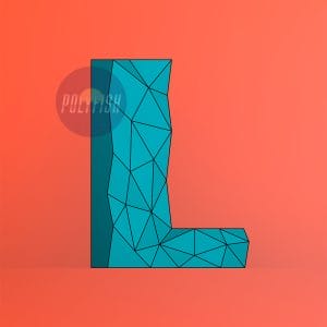 DIY Polygonal Letter L template Papercraft PDF