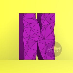 DIY Polygonal Letter N template Papercraft PDF