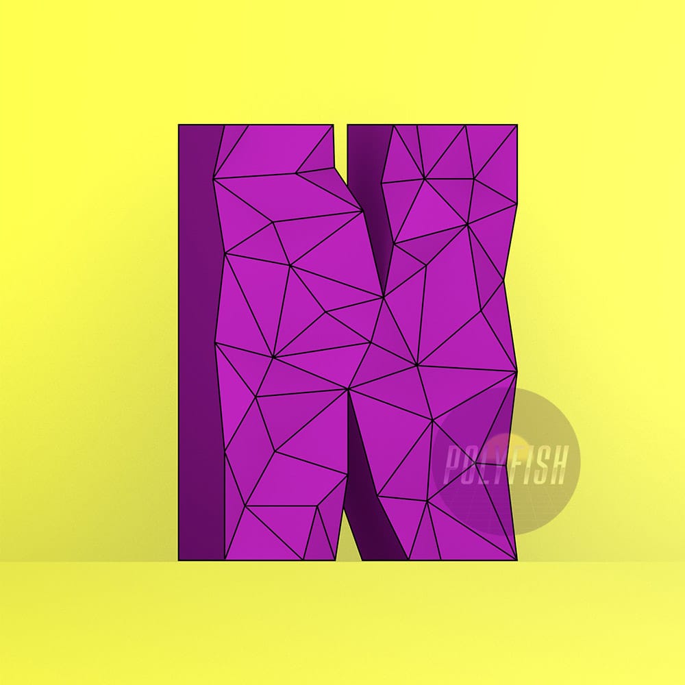 DIY Polygonal Letter N template Papercraft PDF