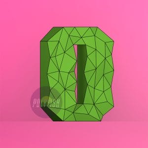 DIY Polygonal Letter O template Papercraft PDF
