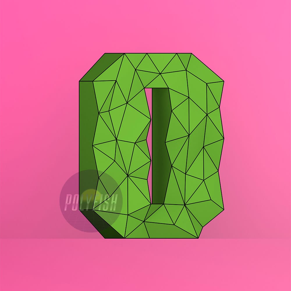 DIY Polygonal Letter O template Papercraft PDF