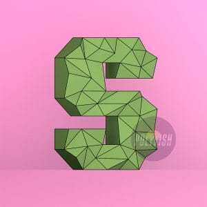 DIY Polygonal Letter S template Papercraft PDF