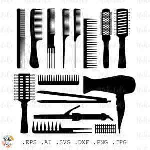 Equipment Hair Styling Silhouette Svg Cricut