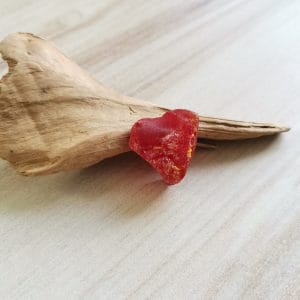 Red sea glass heart K56