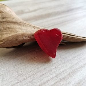 Red sea glass heart K56