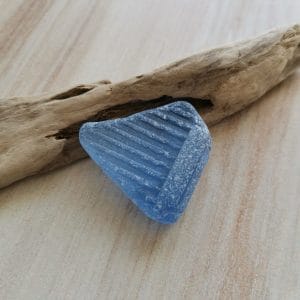 Blue sea glass heart B122