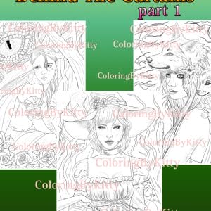 “Behind The Curtains part1” Pdf coloring book 10 coloring pages