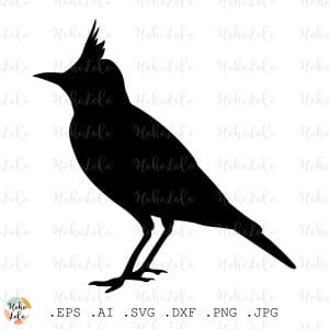 Lark Bird Silhouette Svg Cricut Stencil Dxf