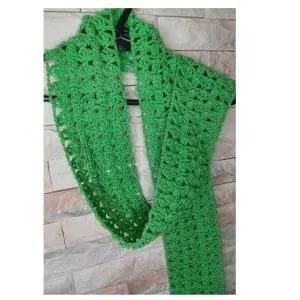 Crochet green scarf or shawl