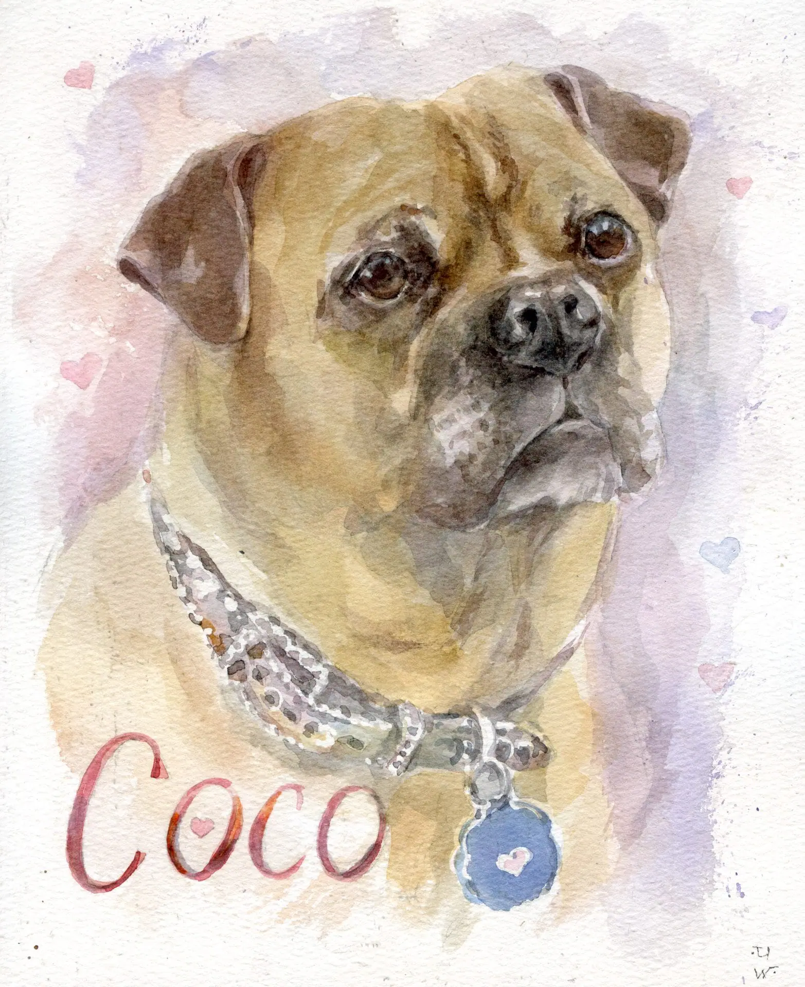 Sweet Coco Set Of 3 Portraits Watercolor Painting Commission