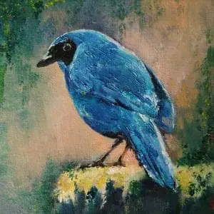 blue bird painting