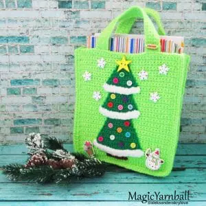 Tree gift bag, Christmas present, applique Christmas crochet pattern, packaging, Instant Digital, PDF, magicyarnball