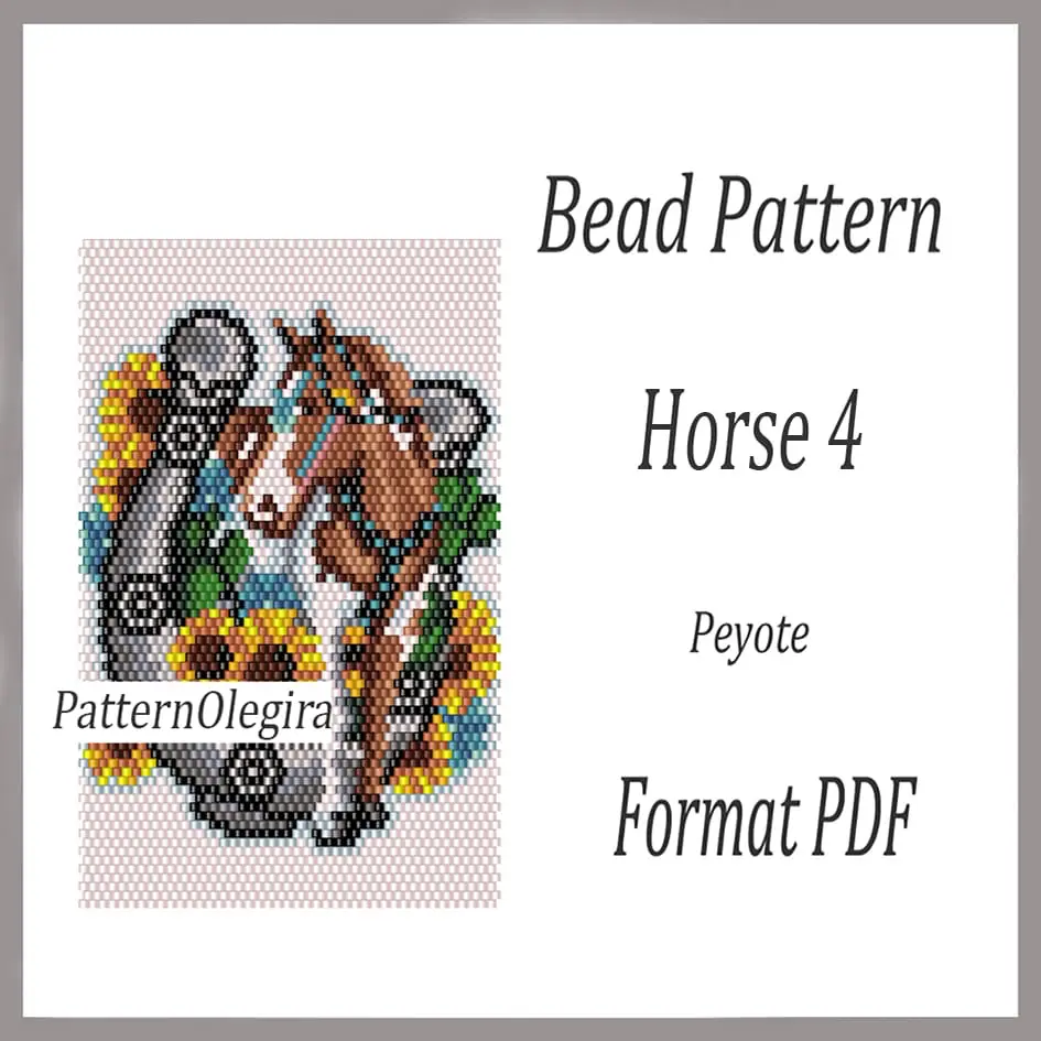 HORSE 4 Tapestry bead pattern PDF Bead picture pattern peyote 1 Horse 4 bead pattern Horse bead tapestry pattern Bead Horse patterns Olegirabeadpatterns