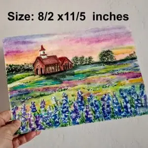 Texas Painting Texas Church Original Art