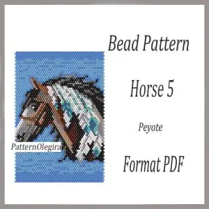 Horse 5 bead pattern Horse bead tapestry pattern Bead Horse patterns Olegirabeadpatterns