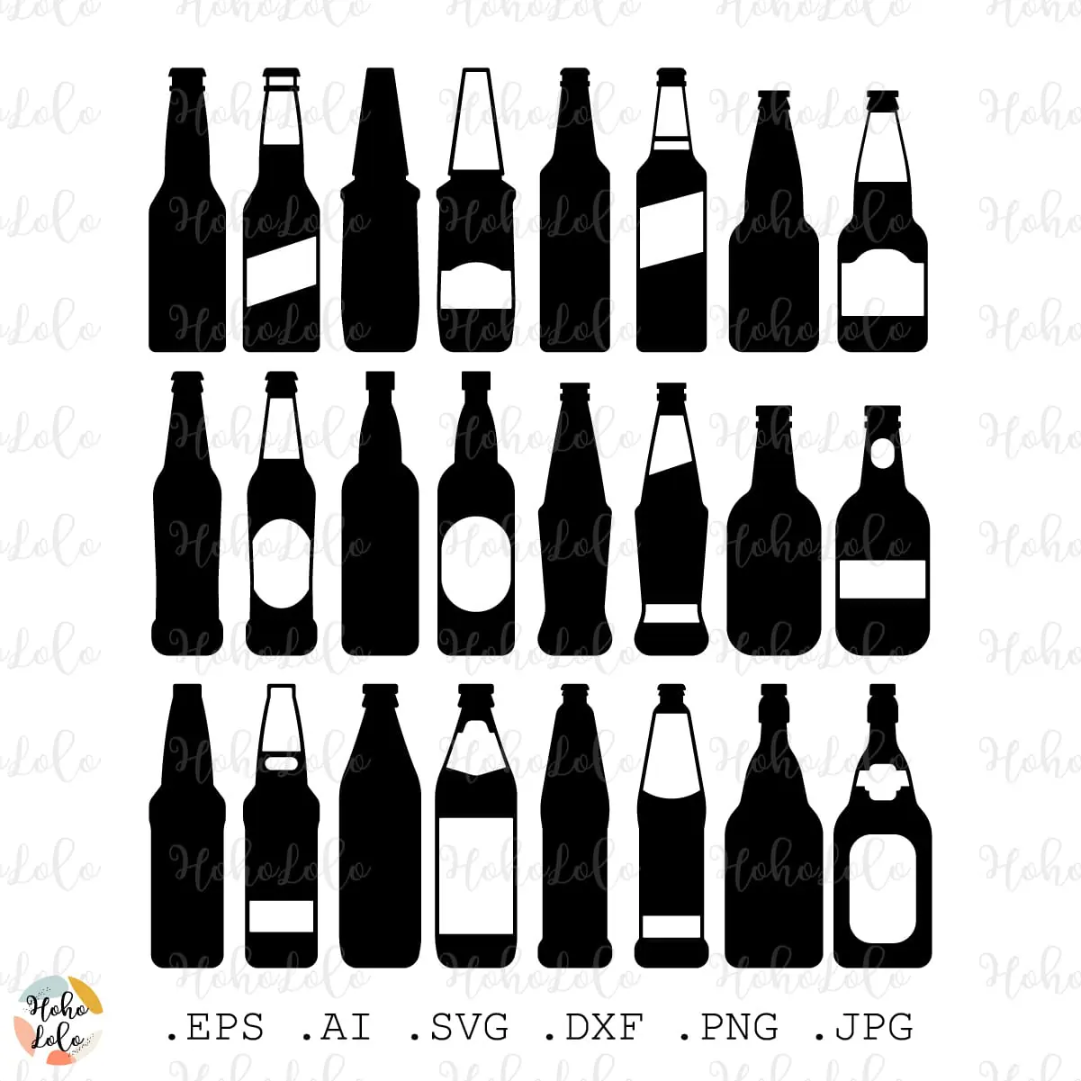 Beer Bottles Silhouette Svg Cricut Stencil Templates